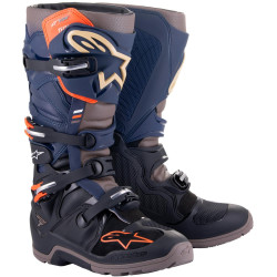Boty TECH 7 ENDURO DRYSTAR, ALPINESTARS (modrá/šedá/oranžová/černá) 2025