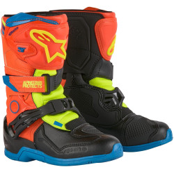 Boty TECH 3S KIDS, ALPINESTARS, dětské (oranžová fluo/modrá/žlutá fluo/černá) 2026