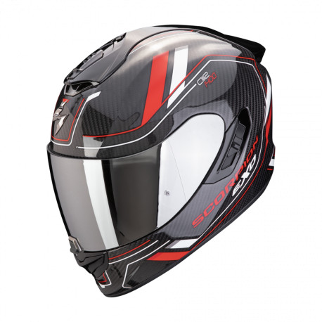 Moto přilba SCORPION EXO-1400 EVO II CARBON AIR MIRAGE černo/červeno/bílá
