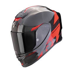 Moto přilba SCORPION EXO-R1 EVO CARBON AIR RALLY černo/červená