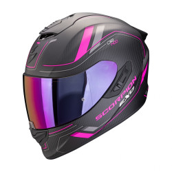 Moto přilba SCORPION EXO-1400 EVO II CARBON AIR MIRAGE matná černo/růžová