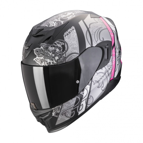 Moto přilba SCORPION EXO-520 EVO AIR FASTA matná černo/stříbrno/růžová