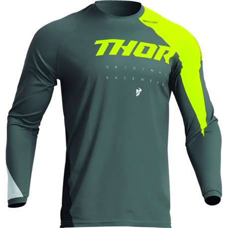 Motokros dres Thor Sector Edge šedý/žlutý - VÝPRODEJ