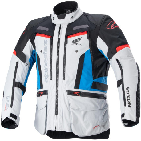 Bunda BOGOTA PRO DRYSTAR HONDA kolekce, ALPINESTARS (světle šedá/červená fluo/modrá/černá) 2024