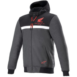 Bunda CHROME STREET HOODIE HONDA kolekce, ALPINESTARS (černá/šedá/červená) 2024