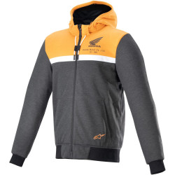 Bunda CHROME STREET HOODIE HONDA kolekce, ALPINESTARS (černá/šedá/oranžová) 2024
