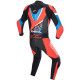 Jednodílná kombinéza GP FORCE HONDA kolekce, TECH-AIR 5 kompatibilní, ALPINESTARS (černá/červená fluo/modrá/bílá) 2024