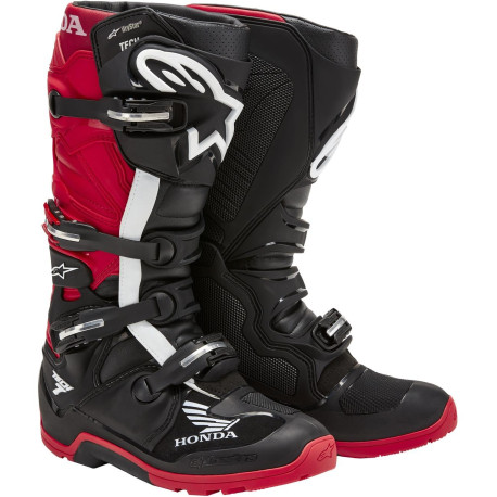 Boty TECH 7 ENDURO DRYSTAR HONDA kolekce, ALPINESTARS (černá/červená) 2024