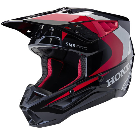Přilba S-M5 HONDA kolekce, ALPINESTARS (černá/červená/šedá) 2024