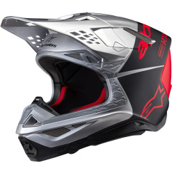 Přilba SUPERTECH S-M10 FLOOD, ALPINESTARS (stříbrná/černá matná/oranžová fluo) 2024