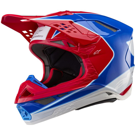 Přilba SUPERTECH S-M10 AEON, ALPINESTARS (červená fluo/modrá) 2024