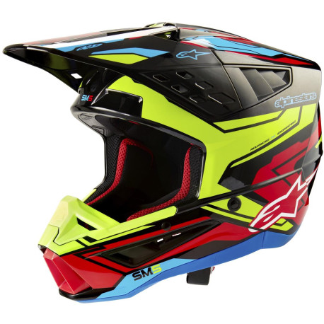 Přilba S-M5 ACTION 2, ALPINESTARS (žlutá fluo/červená fluo) 2024