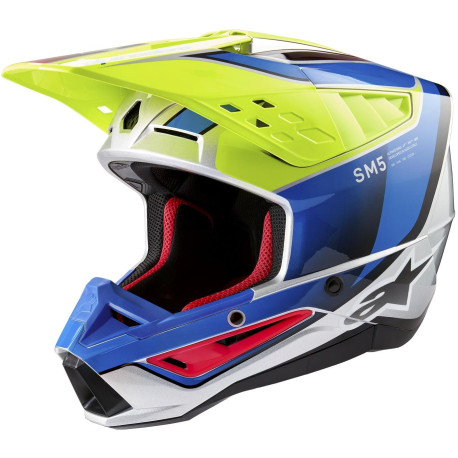 Přilba S-M5 SAIL, ALPINESTARS (žlutá fluo/modrá/stříbrná) 2024