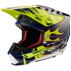 Přilba S-M5 RASH, ALPINESTARS (tmavě modrá/žlutá fluo) 2025