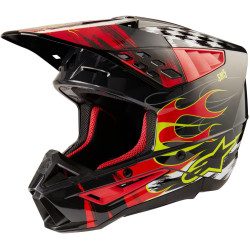 Přilba S-M5 RASH, ALPINESTARS (tmavě šedá/červená fluo) 2024