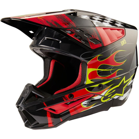 Přilba S-M5 RASH, ALPINESTARS (tmavě šedá/červená fluo) 2024