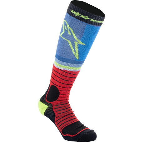 Ponožky MX PRO, ALPINESTARS (černá/červená fluo/žlutá fluo/modrá) 2024