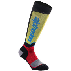 Ponožky MX PLUS, ALPINESTARS (černá/červená fluo/žlutá fluo/modrá) 2026