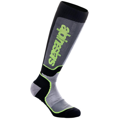 Ponožky MX PLUS, ALPINESTARS (černá/šedá/žlutá fluo) 2024