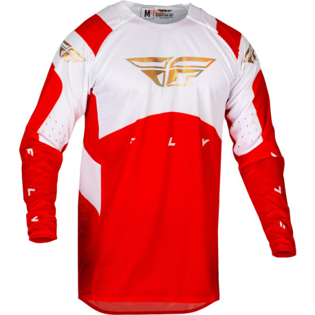 Dres EVOLUTION DST. FLY RACING - USA 2024 (červená/bílá/červená iridium)
