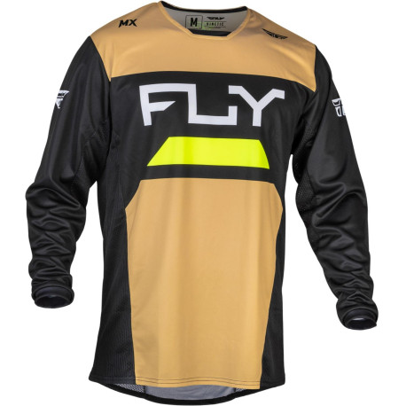 Dres KINETIC RELOAD, FLY RACING - USA 2024 (okrová/černá/hi-vis)