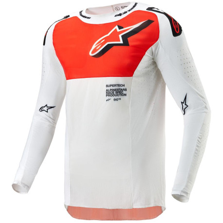 Dres SUPERTECH WARD, ALPINESTARS (bílá/oranžová) 2024