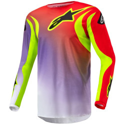 Dres FLUID LUCENT, ALPINESTARS (bílá/fialová/červená/žlutá fluo/černá) 2024