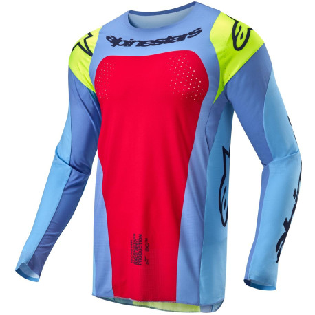 Dres TECHSTAR OCURI, ALPINESTARS (světle modrá/žlutá fluo/červená) 2024