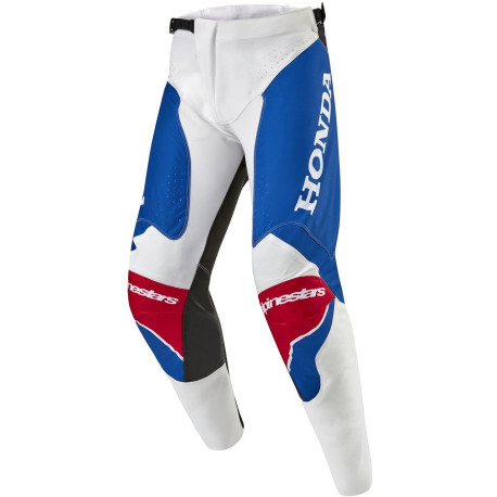 Kalhoty RACER ICONIC HONDA kolekce, ALPINESTARS (bílá/modrá/červená/černá) 2024