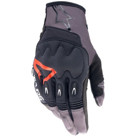 Rukavice TECHDURA, ALPINESTARS (černá/hnědá/červená fluo) 2024