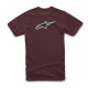 Triko AGELESS CLASSIC TEE, ALPINESTARS (karmínová/světle modrá)