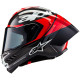 Přilba SUPERTECH R-10 ELEMENT, ALPINESTARS (karbon/červená fluo/bílá) 2024