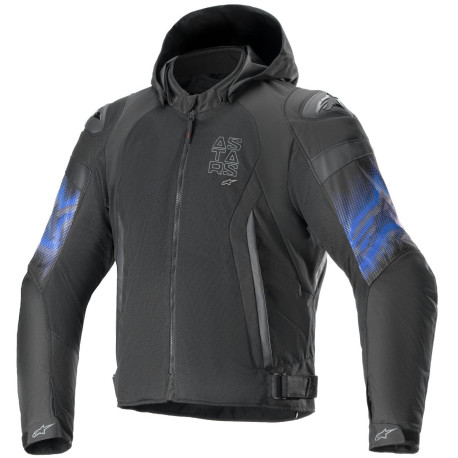 Bunda ZACA AIR VENOM WATERPROOF, ALPINESTARS (černá/modrá fluo) 2024