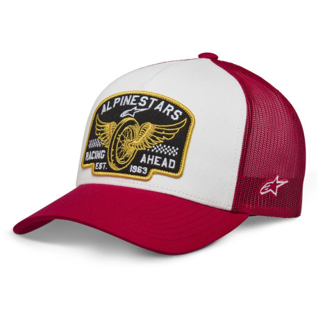 Kšiltovka HERITAGE PATCHER, ALPINESTARS (bílá/červená)