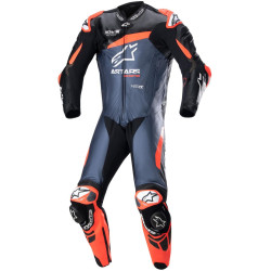 Jednodílná kombinéza GP PLUS 4, TECH-AIR kompatibilní, ALPINESTARS (černá/červená fluo/tmavě modrá) 2024