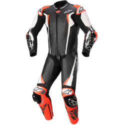 Jednodílná kombinéza RACING ABSOLUTE 2, TECH-AIR kompatibilní, ALPINESTARS (černá/bílá/červená fluo) 2024