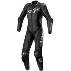 Jednodílná kombinéza STELLA GP PLUS 2, ALPINESTARS (černá/bílá/metalická šedá) 2026