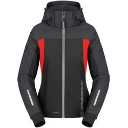 Bunda HOODIE H2OUT 2 LADY, SPIDI, dámská (černá/antracit/červená)