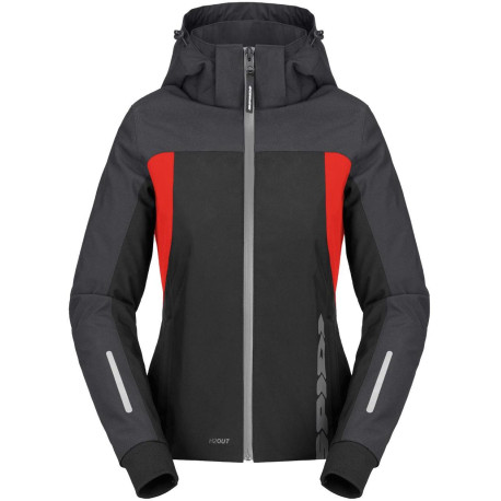 Bunda HOODIE H2OUT 2 LADY, SPIDI, dámská (černá/antracit/červená)