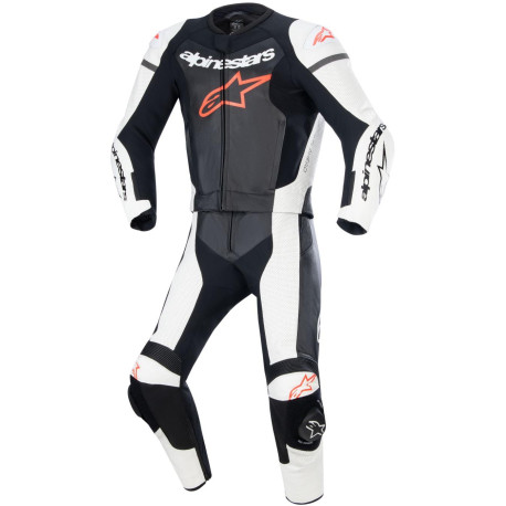 Dvoudílná kombinéza GP FORCE LURV, ALPINESTARS (bílá/černá/červená fluo) 2024