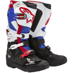 Boty TECH 7 ENDURO DRYSTAR HONDA kolekce, ALPINESTARS (černá/bílá/modrá/červená) 2024