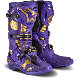 Boty TECH 10 limitovaná edice CHAMP, ALPINESTARS (fialová/zlatá) 2024