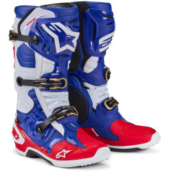 Boty TECH 10 limitovaná edice UNION RED BUD MX, ALPINESTARS (červená/modrá/bílá/černá) 2024