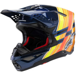 Přilba SUPERTECH S-M10 edice TROY LEE DESIGNS, ALPINESTARS (modrá perleť/oranžová fluo/žlutá/červená) 2025