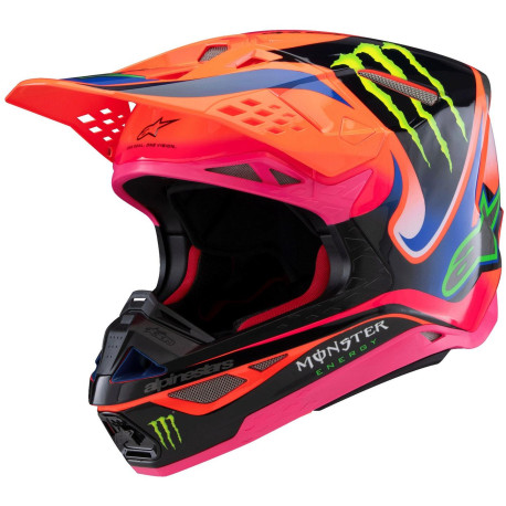 Přilba SUPERTECH S-M10 edice HAIDEN DEEGAN, ALPINESTARS (oranžová fluo/fialová/růžová/zelená) 2025