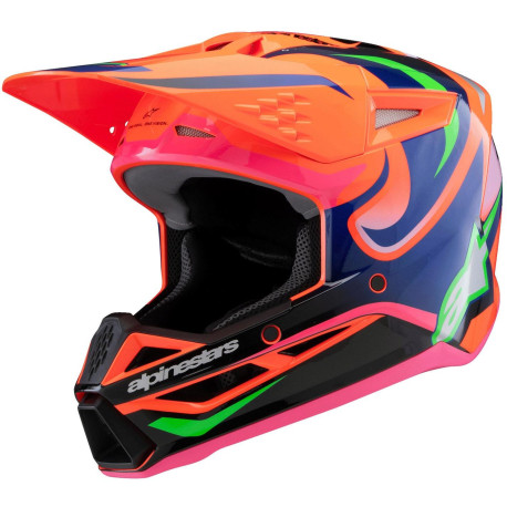 Přilba S-M3 edice HAIDEN DEEGAN, ALPINESTARS, dětská (oranžová fluo/fialová/růžová/zelená) 2025