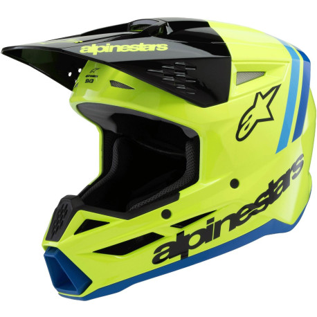 Přilba S-M3 RADIUM, ALPINESTARS, dětská (žlutá fluo/černá/modrá) 2025