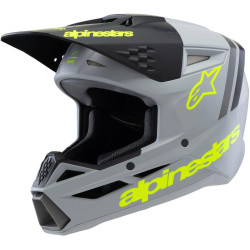 Přilba S-M3 RADIUM, ALPINESTARS, dětská (šedá mat/žlutá fluo/černá) 2025