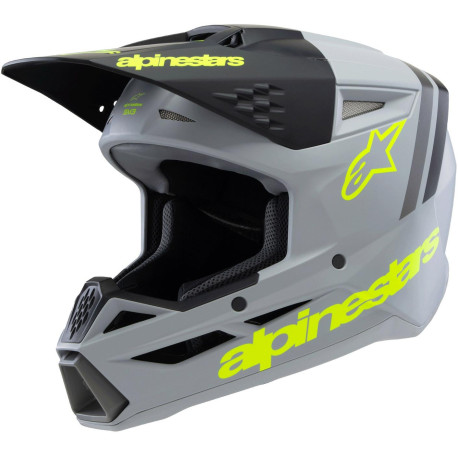 Přilba S-M3 RADIUM, ALPINESTARS, dětská (šedá mat/žlutá fluo/černá) 2025