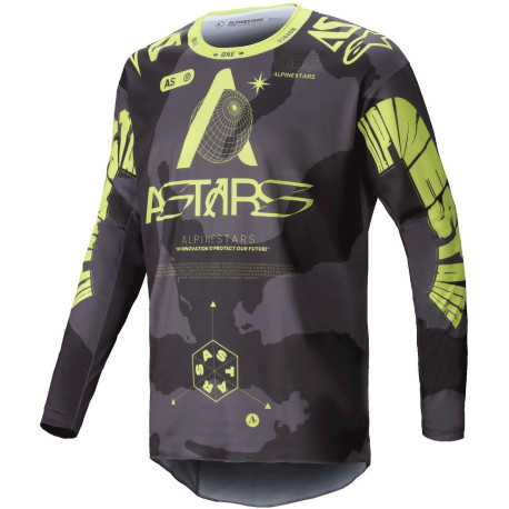 Dres RACER HOLLOW, ALPINESTARS (tmavá camo/žlutá fluo) 2025